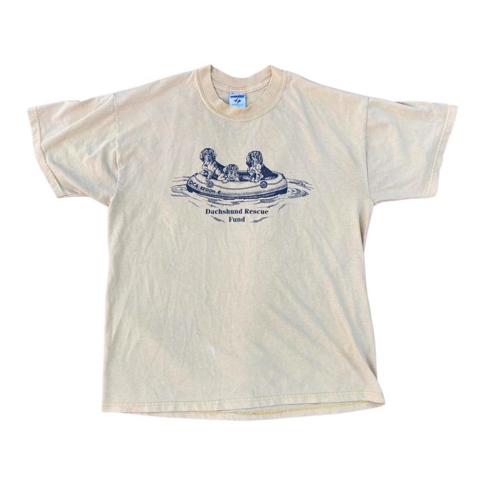 Vintage Dachshund Rescue Fund Graphic Tee Men's Size Large